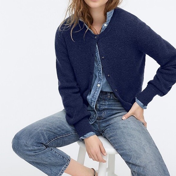 J. Crew Sweaters - J crew ribbed cardigan jeweled button supersoft